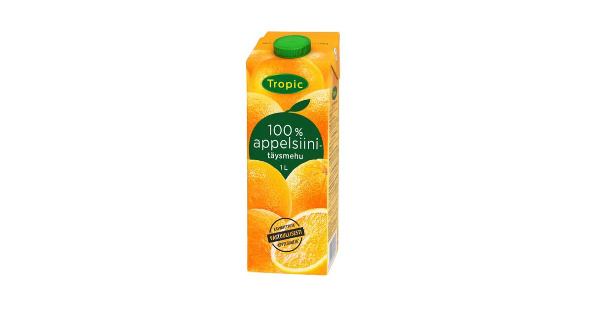 Tropic Appelsiinitäysmehu 100% 1L | S-kaupat ruoan verkkokauppa