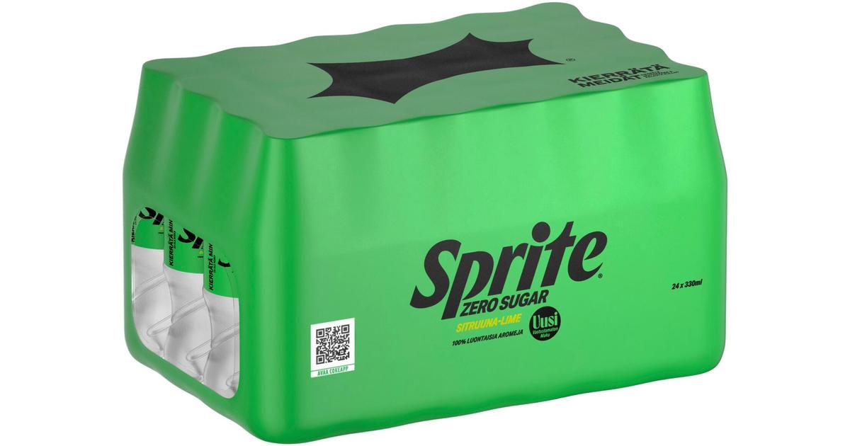 24-pack Sprite Zero Sugar Sitruuna-Lime virvoitusjuoma muovipullo 0,33 ...