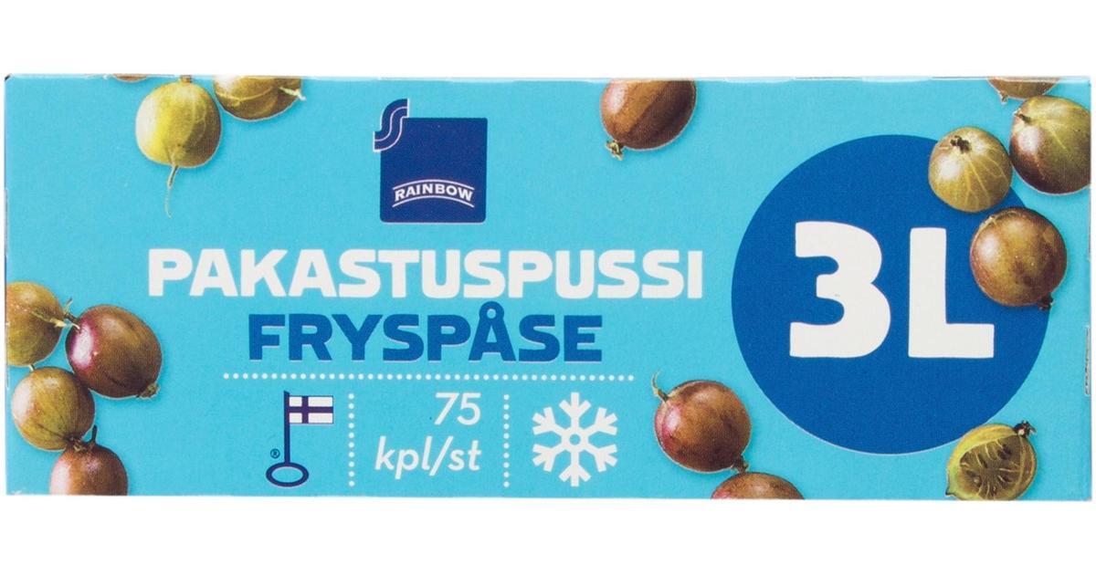 Rainbow pakastuspussi 3l 75kpl | S-kaupat ruoan verkkokauppa