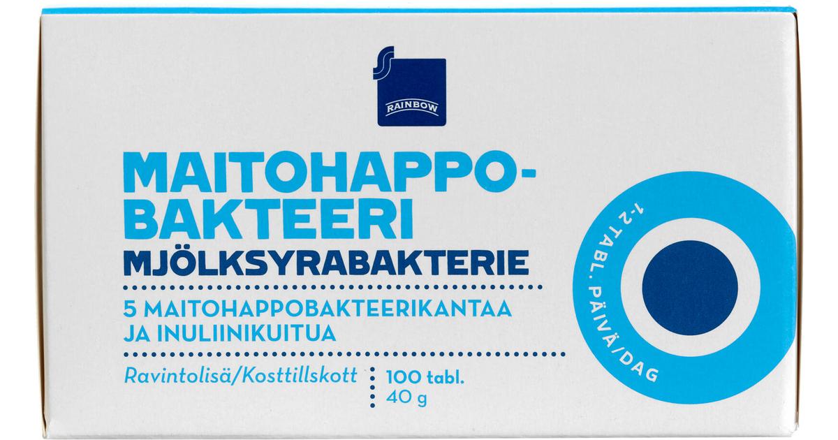 Rainbow maitohappobakteeritabletti ravintolisä 40 g/100 tablettia |  S-kaupat ruoan verkkokauppa