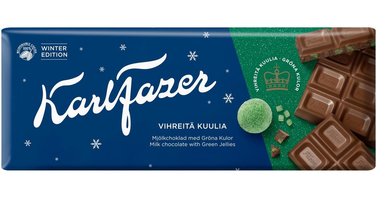 Karl Fazer Vihreitä Kuulia suklaalevy 200g | S-kaupat ruoan verkkokauppa