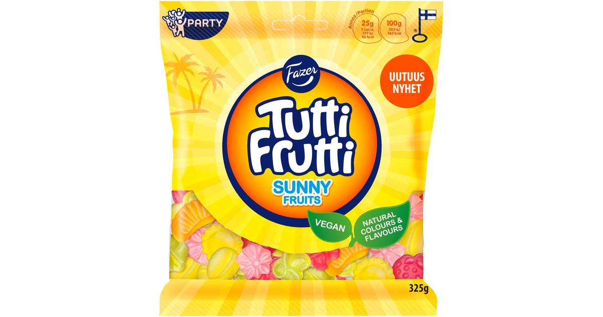 Fazer Tutti Frutti Sunny Fruits karkkipussi 325g | S-kaupat ruoan  verkkokauppa