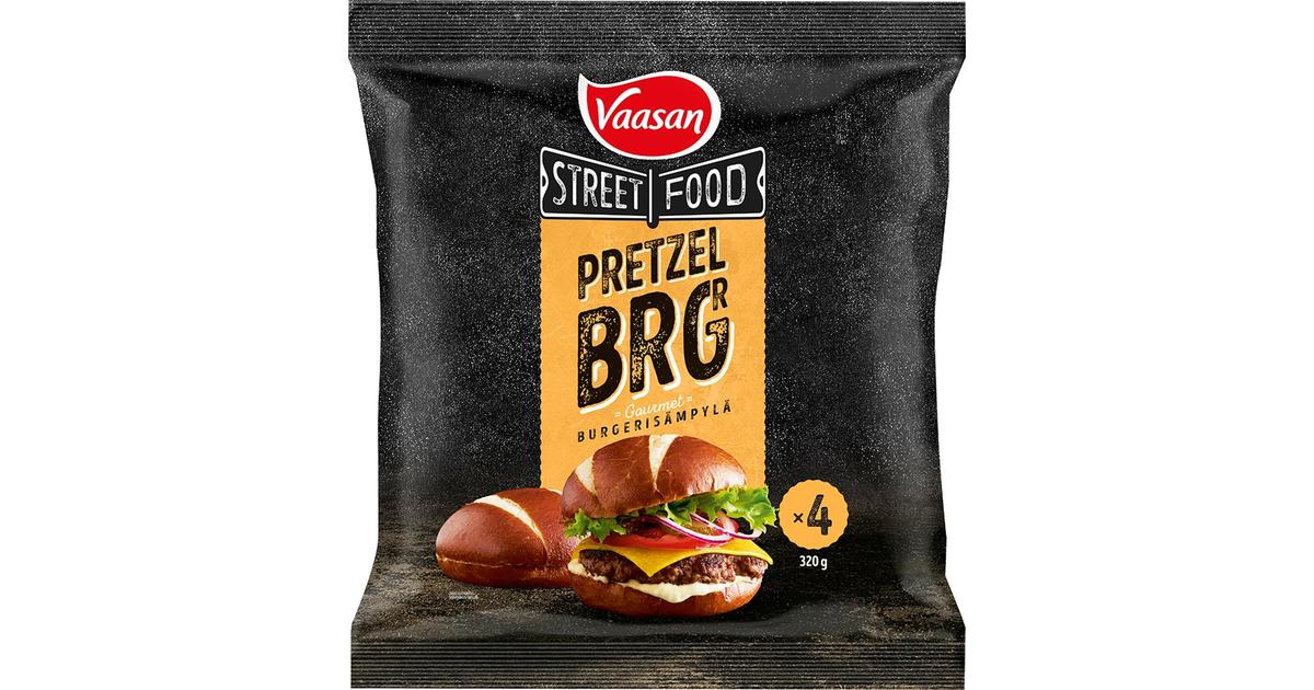 Vaasan Street Food The Pretzel BRGR 4x80g/80g pakaste | S-kaupat ruoan  verkkokauppa