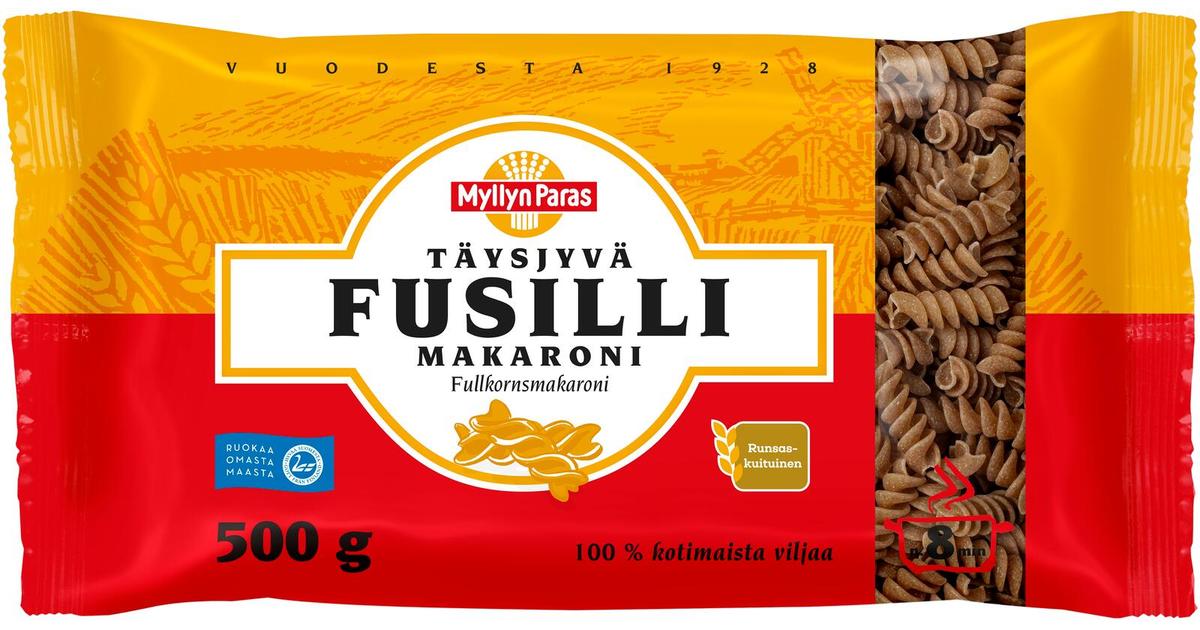 Myllyn Paras Täysjyvä Fusilli Makaroni 500 g | S-kaupat ruoan verkkokauppa