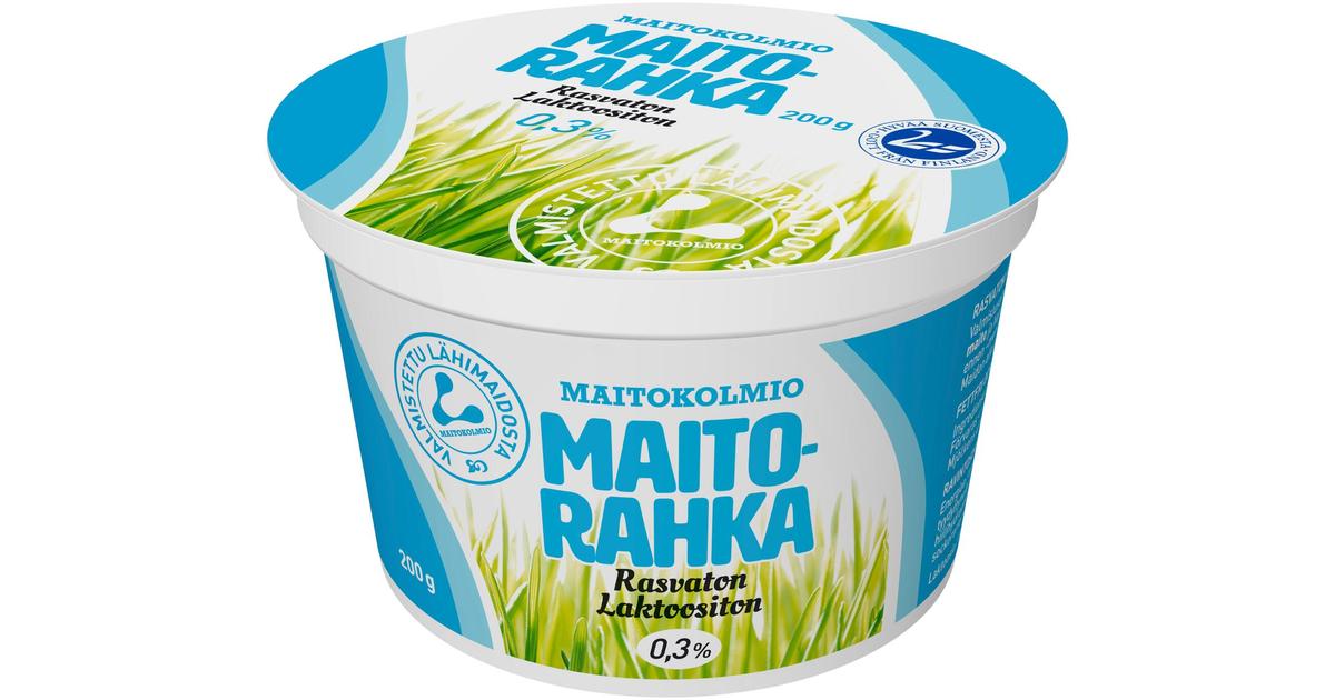 Maitokolmio rasvaton ja laktoositon maitorahka 200g | S-kaupat ruoan  verkkokauppa