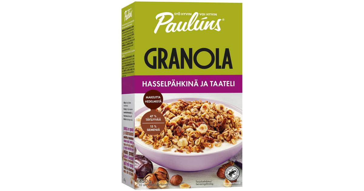 Paulúns hasselpähkinä ja taateli granola muromysli 450g | S-kaupat ruoan  verkkokauppa