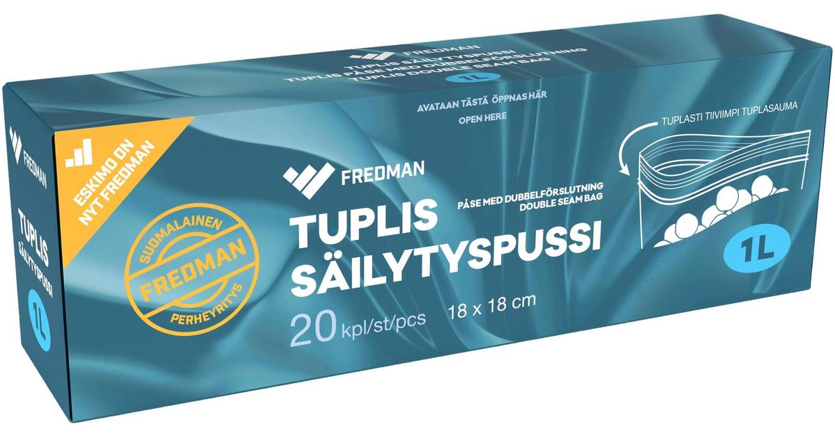 Fredman Tuplis double closing bag 1l 20kpl | S-kaupat ruoan verkkokauppa