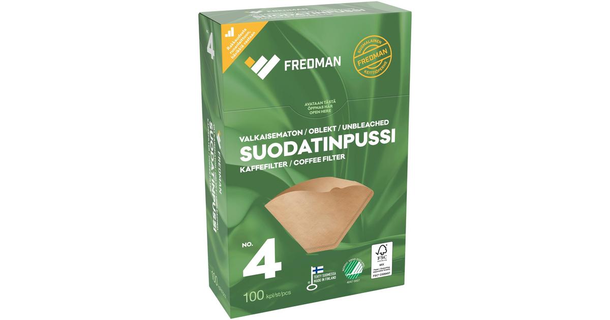 Fredman Suodatinpussi 1x4 Valkaisematon 100kpl S Kaupat Ruoan Verkkokauppa 