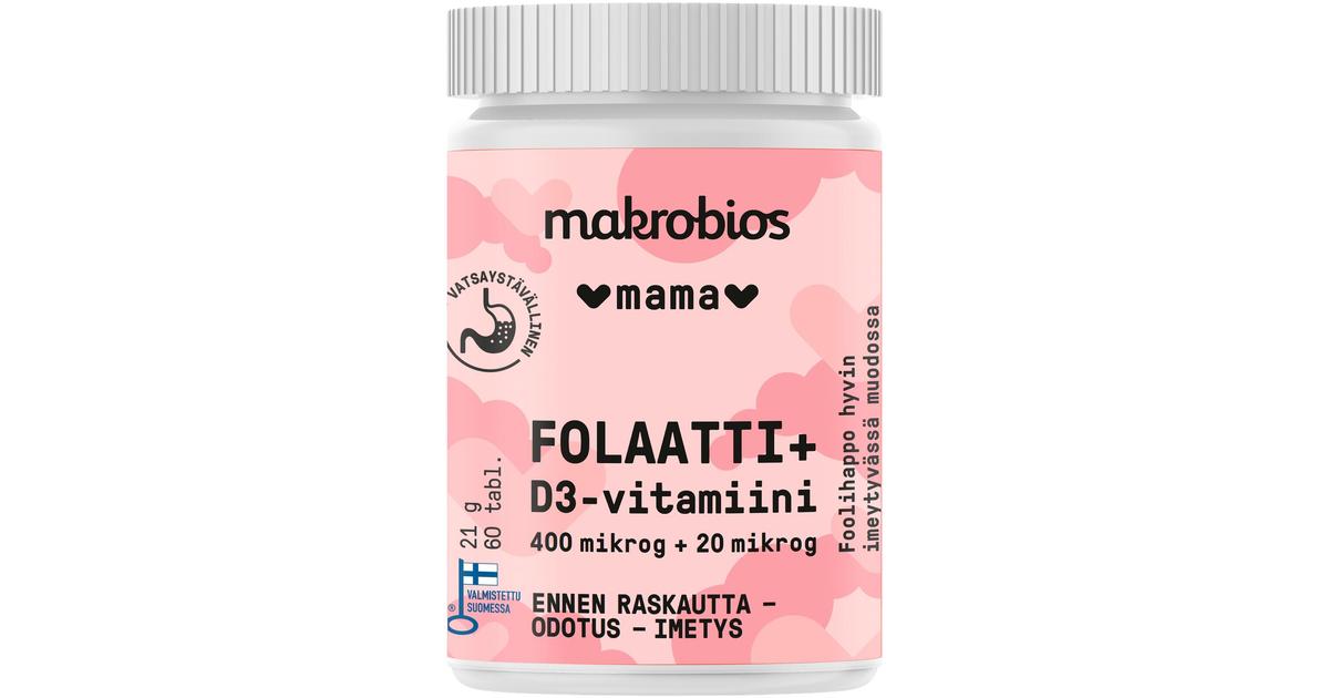 Makrobios folaatti +D3 60 tablettia 21g | S-kaupat ruoan verkkokauppa