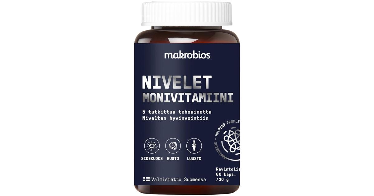 Makrobios Nivelet monivitamiini 60 kapselia 30g | S-kaupat ruoan  verkkokauppa