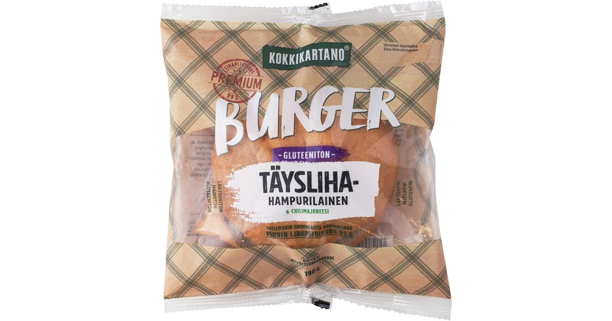 Kokkikartano Täyslihahampurilainen - Gluteeniton 190g | S-kaupat ruoan  verkkokauppa