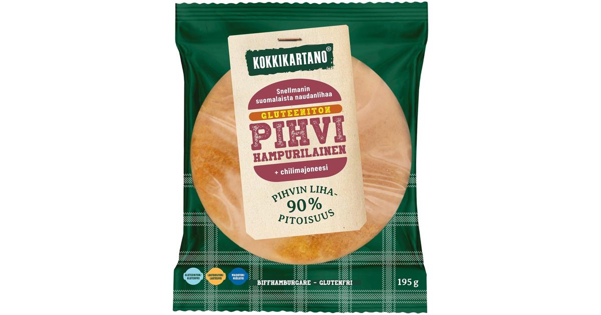 Kokkikartano Pihvihampurilainen gluteeniton 195g | S-kaupat ruoan  verkkokauppa