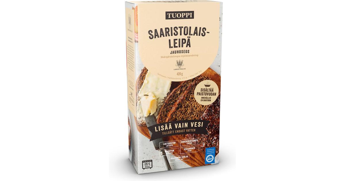 Tuoppi Saaristolaisleipä jauhoseos, laktoositon, maidoton, runsaskuituinen,  vegaaninen 420g | S-kaupat ruoan verkkokauppa