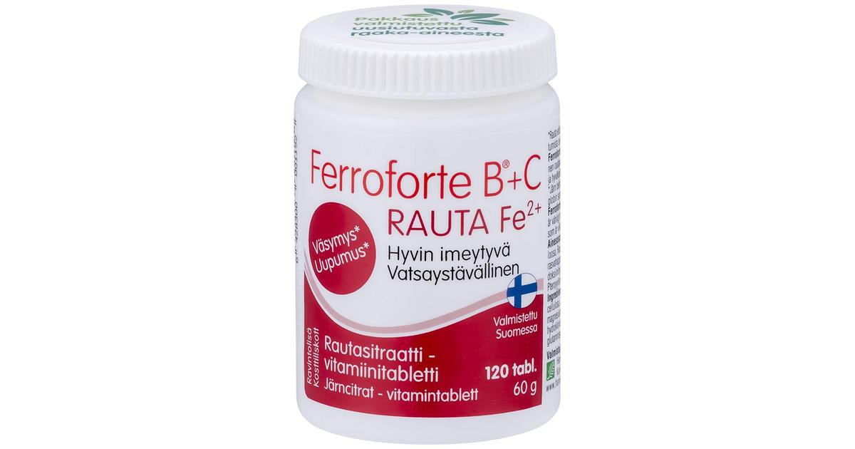 Ferroforte B + C Rautasitraatti-vitamiinitabletti 120 Tabl | S-kaupat ...