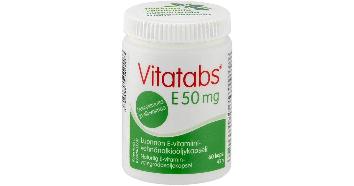 Vitatabs E 50 mg E-vitamiini-vehnänalkioöljykapseli 60 kaps | S-kaupat  ruoan verkkokauppa