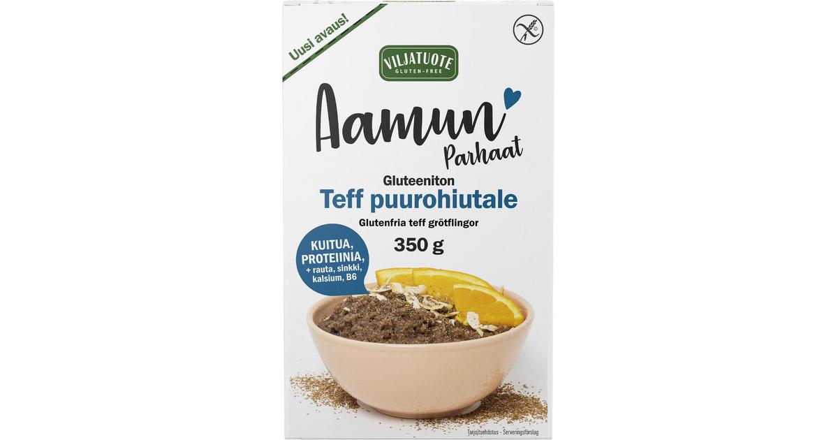 Virtasalmen Viljatuote Aamun Parhaat Gluteeniton Teff Puurohiutale 350g ...