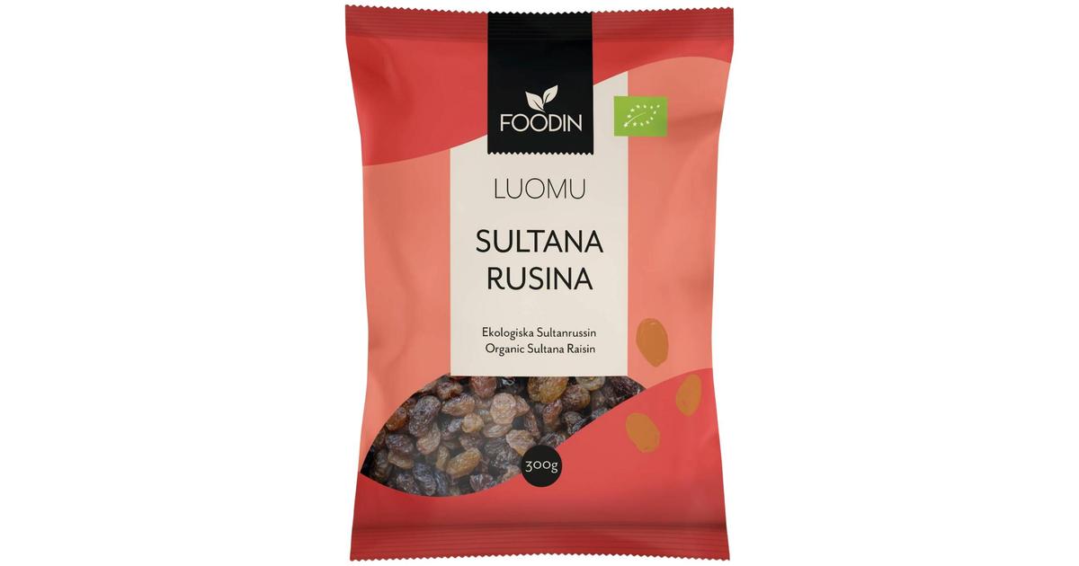 Foodin Sultana rusina, luomu 300g | S-kaupat ruoan verkkokauppa