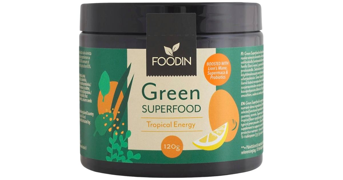 Foodin Green Superfood Tropical Energy 120g | S-kaupat ruoan verkkokauppa