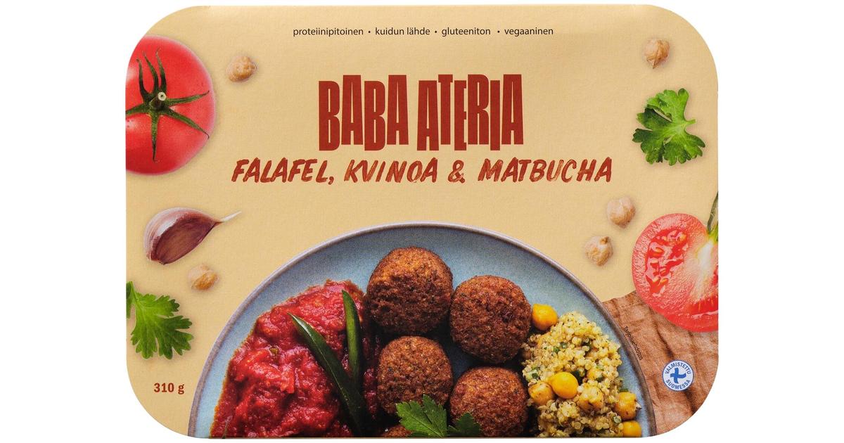 Baba Ateria 310g, Falafel, kvinoa & matbucha | S-kaupat ruoan verkkokauppa