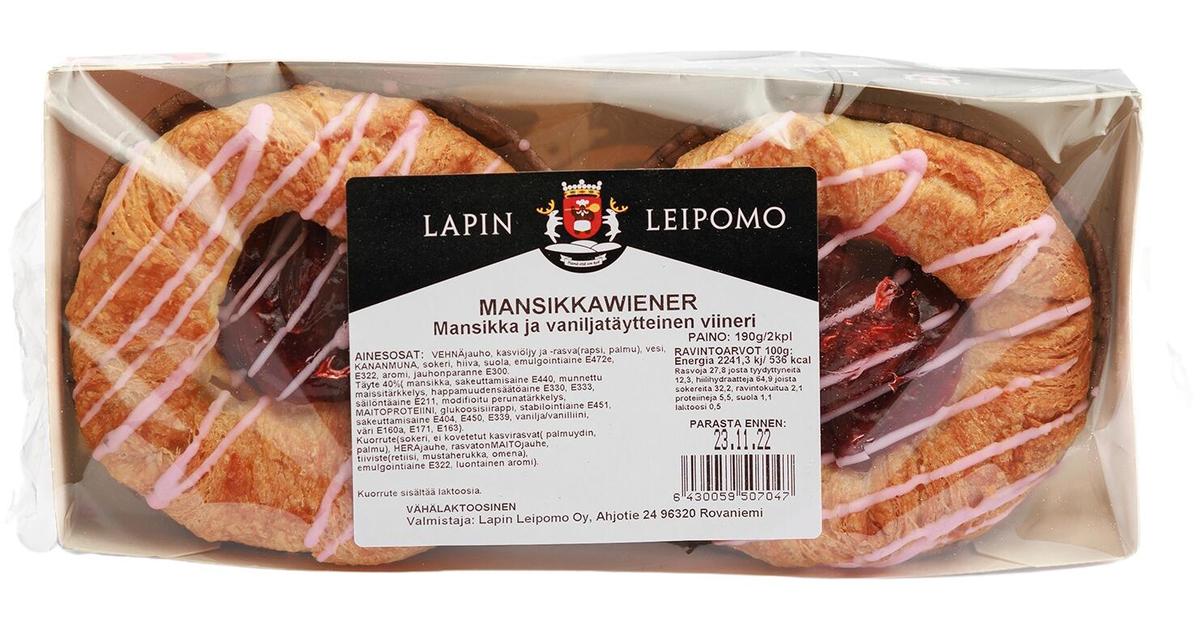 Lapin Leipomo Mansikkawiener 2kpl/190g | S-kaupat ruoan verkkokauppa