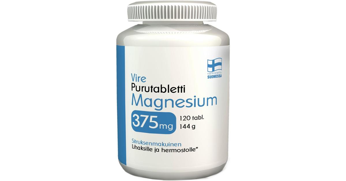 Vire Magnesiumvalmiste magnesium 375 mg purutabletti 120 tablettia / 144 g  | S-kaupat ruoan verkkokauppa