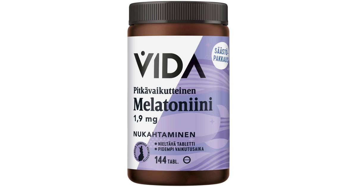 Vida Melatoniinivalmiste melatoniini 1,9 mg pitkävaikutteinen 144 tablettia  / 27 g | S-kaupat ruoan verkkokauppa