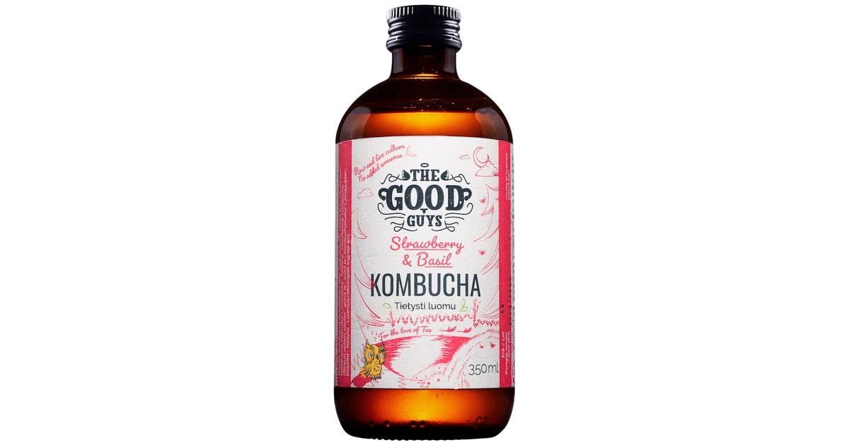 The Good Guys Strawberry & Basil Kombucha 350ml | S-kaupat ruoan  verkkokauppa