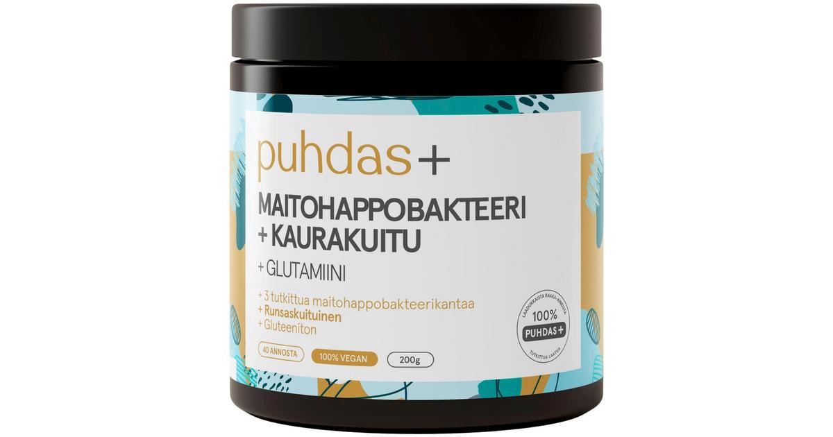 Puhdas+ Maitohappobakteeri+ Kaurakuitu +Oliivin polyfenolit ja Glutamiiini  200g | S-kaupat ruoan verkkokauppa