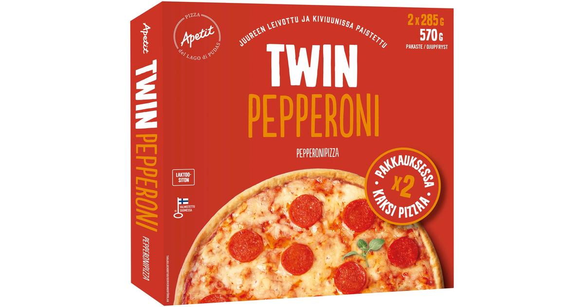 Apetit Pepperoni Twin pizza pakaste 2x285g | S-kaupat ruoan verkkokauppa