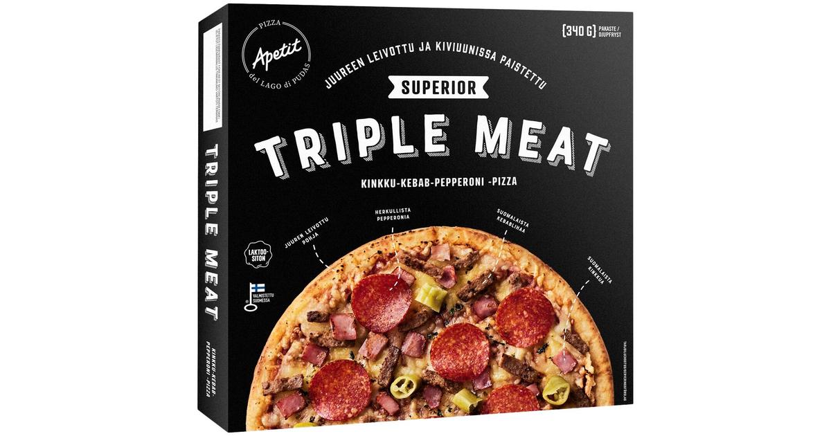 Apetit Superior Triple Meat Pizza pakaste 340g Skaupat ruoan