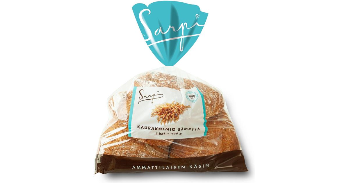 Sarpi Kaurakolmiosämpylä 4kpl/400g | S-kaupat ruoan verkkokauppa