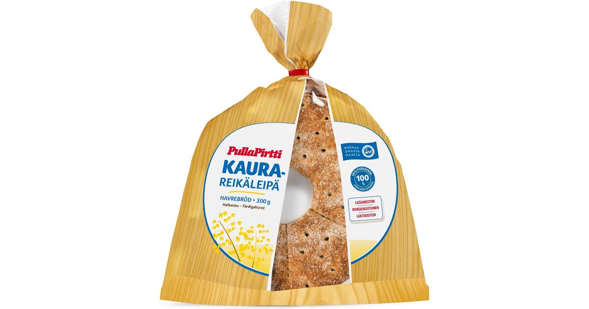 Pulla-Pirtti Kaurareikäleipä 300g halkaistu laktoositon runsaskuituinen  lisäaineeton kaurareikäleipä | S-kaupat ruoan verkkokauppa