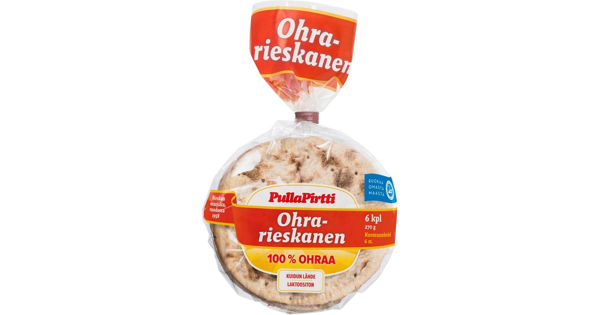 Pulla-Pirtti Ohrarieskanen 6/270 g laktoositon kuitupitoinen ohrarieska |  S-kaupat ruoan verkkokauppa