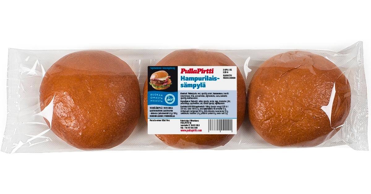 Pulla-Pirtti Hampurilaissämpylä 3/225g halkaistu laktoositon kuitupitoinen  vehnäsämpylä | S-kaupat ruoan verkkokauppa