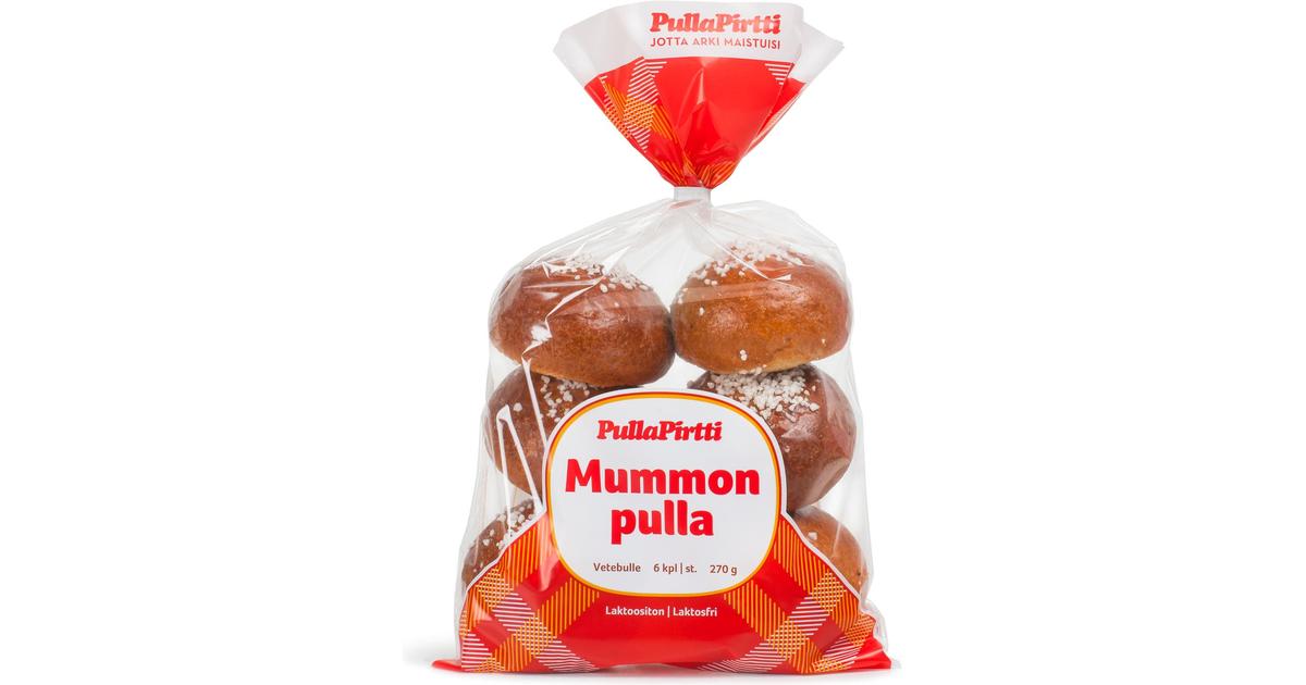 Pulla-Pirtti Mummon pulla 6/270g laktoositon täytteetön pulla | S-kaupat  ruoan verkkokauppa