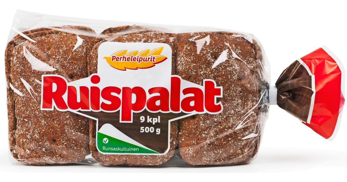 Pulla-Pirtti Ruispalat 9/500g halkaistu laktoositon runsaskuituinen  täysjyväruisleipä | S-kaupat ruoan verkkokauppa