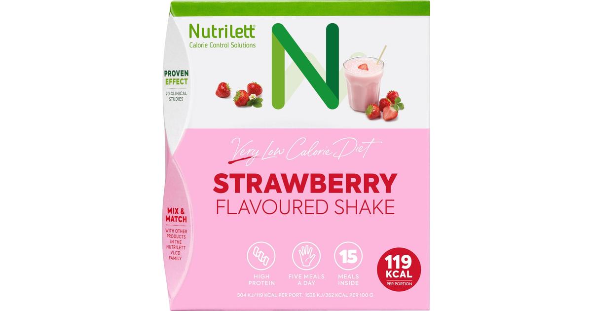 Nutrilett strawberry shake VLCD-dieettivalmiste mansikkapirtelö 15x33g |  S-kaupat ruoan verkkokauppa