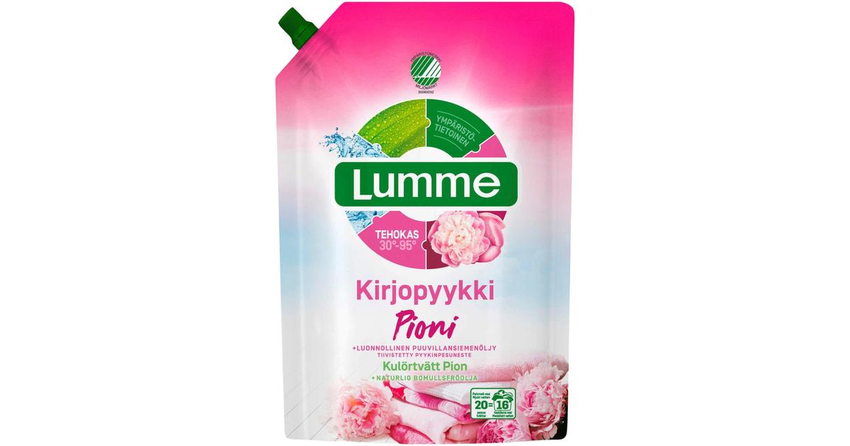 Lumme Kirjopyykki Pioni pyykinpesuneste 800ml | S-kaupat ruoan verkkokauppa