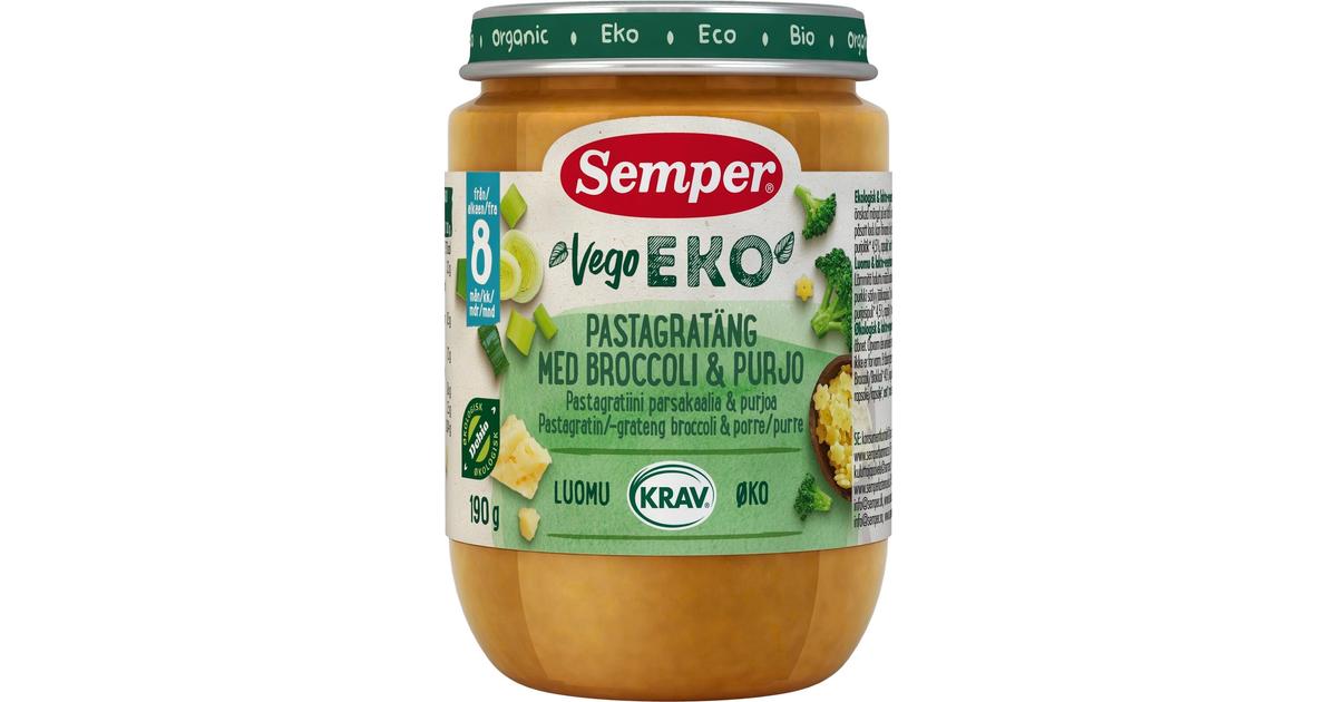 Semper Vego EKO Luomu pastagratiinia, parsakaalia ja purjoa alkaen 8kk  lasten luomuateria 190g | S-kaupat ruoan verkkokauppa