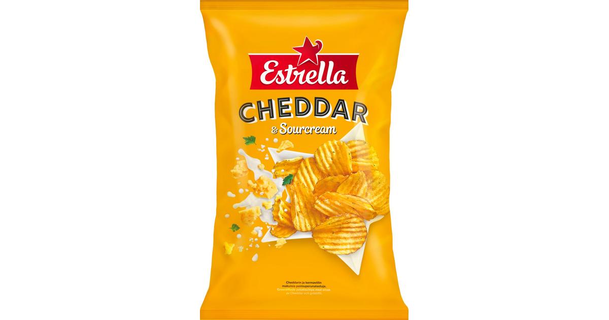 Estrella Cheddar & Sourcream Chips 275g | S-kaupat ruoan verkkokauppa