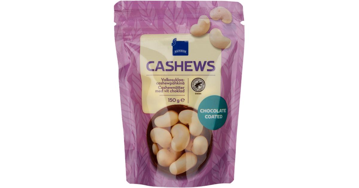 Rainbow 150g Cashews valkosuklaacashewpähkinä | S-kaupat ruoan verkkokauppa