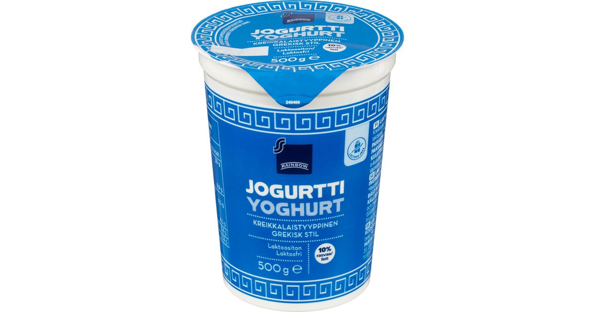 Rainbow kreikkalaistyyppinen jogurtti 10% laktoositon 500g | S-kaupat ruoan  verkkokauppa