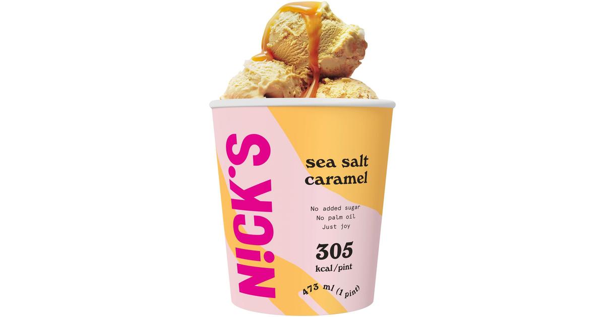 Nick's Sea salt caramel Kinuskijäätelöä ja suolaista kinuskikastiketta  473ml | S-kaupat ruoan verkkokauppa