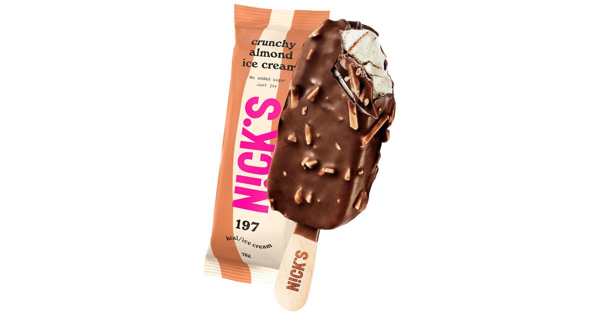 Nick's crunchy almond jäätelö 76g | S-kaupat ruoan verkkokauppa