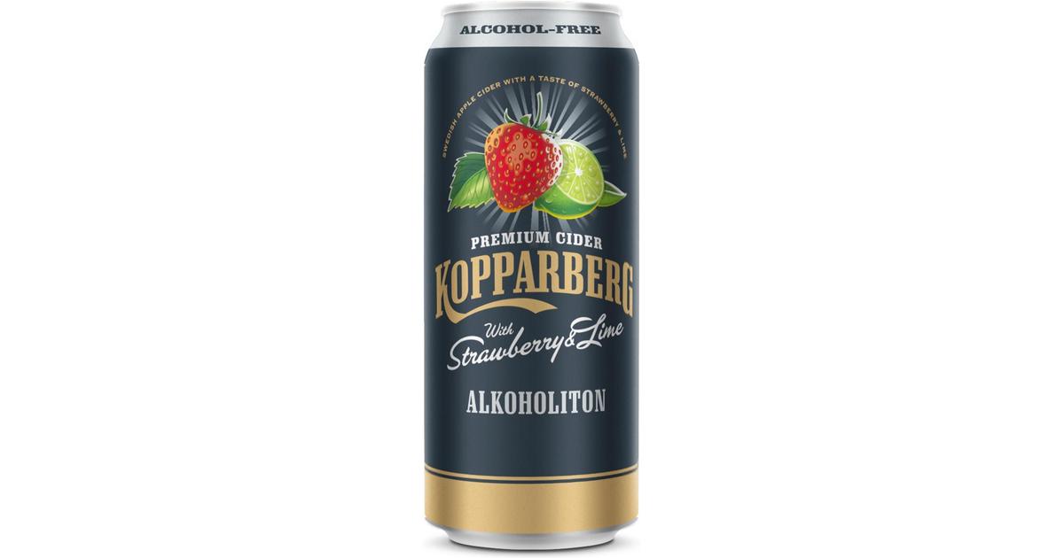 Premium Cider Kopparberg with Strawberry & Lime 0%, Mansikan & Limen  makuinen alkoholiton omenasiideri tölkki 50cl | S-kaupat ruoan verkkokauppa