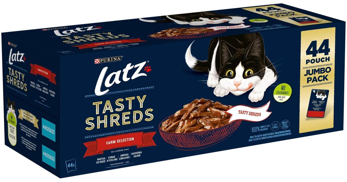 LATZ 44x80g Tasty Shreds Farm Selection kissanruoka | S-kaupat ruoan  verkkokauppa
