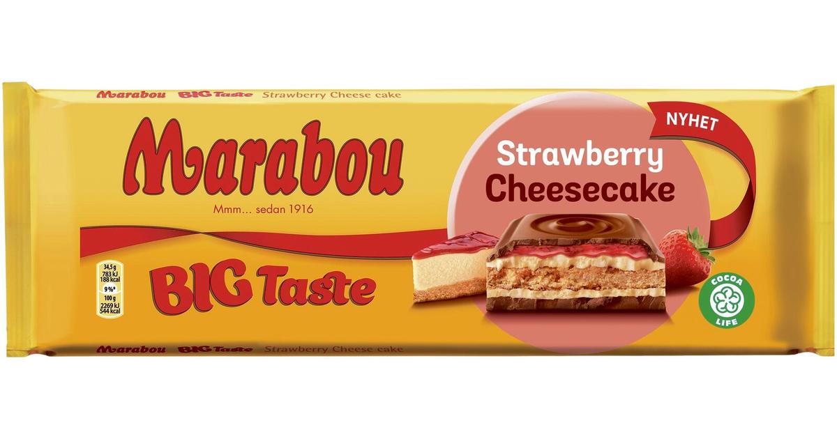 Marabou Big Taste Strawberry Cheesecake suklaalevy 300g | S-kaupat ruoan  verkkokauppa