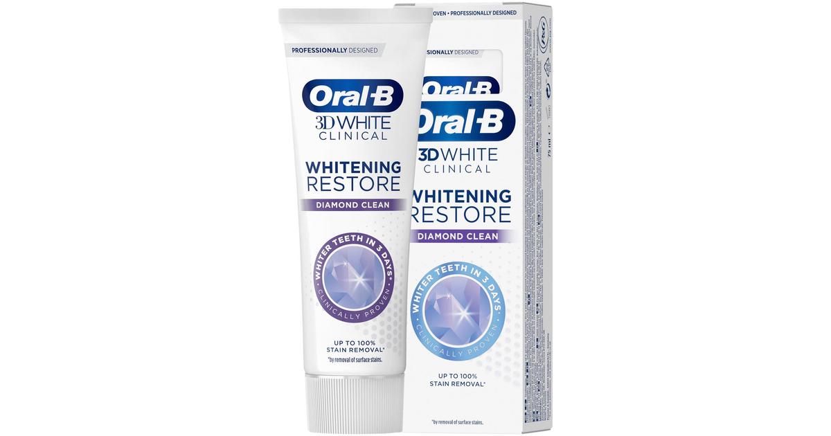 Oral-B 3D White Clinical Whitening Restore Diamond Clean 75ml ...