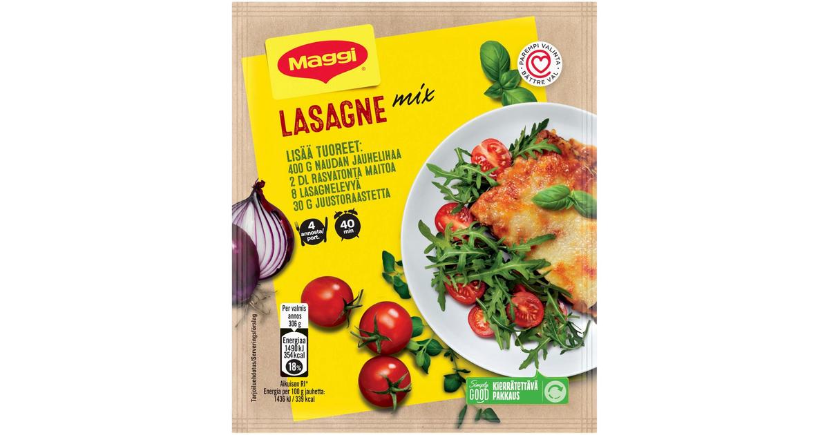 Maggi Mix Lasagne ateria-ainekset 75g | S-kaupat ruoan verkkokauppa