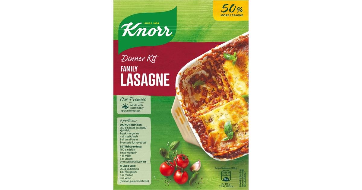 Knorr Family Lasagne Ateria-aines Ei lisättyä sokeria Helppo ja nopea tehdä  363 g 6 annosta | S-kaupat ruoan verkkokauppa